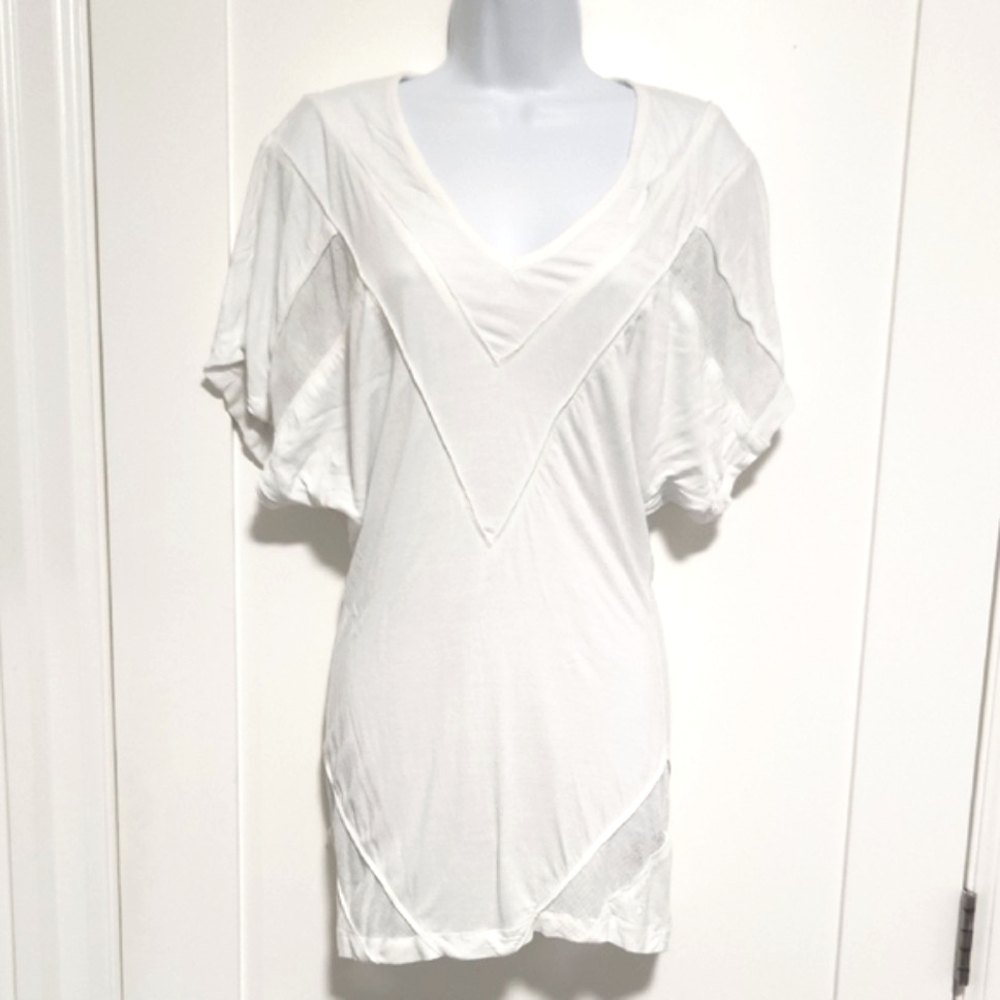 White V-Neck Short Sleeve T-Shirt Dress
